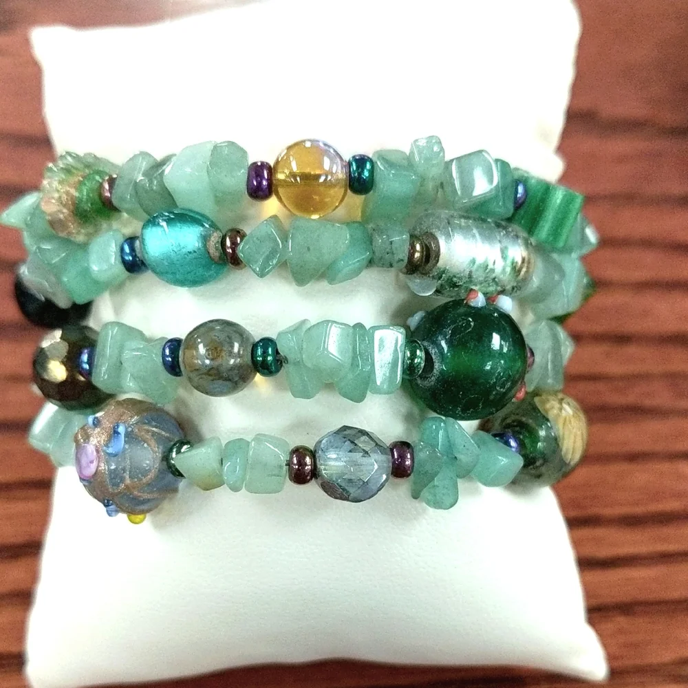 Jade Coil Wrap Bracelet - Picture 1 of 3